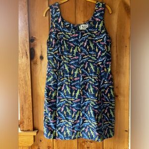 Anthropologie Moe Fish Patterned Sheath Dress Medium